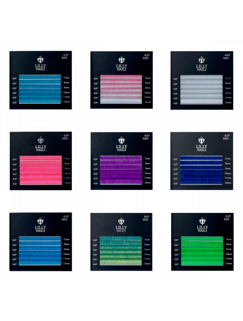 Colored Volume Lashes D 0.07 Mix