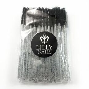 Eyelash Brushes Black Glitter 50pcs