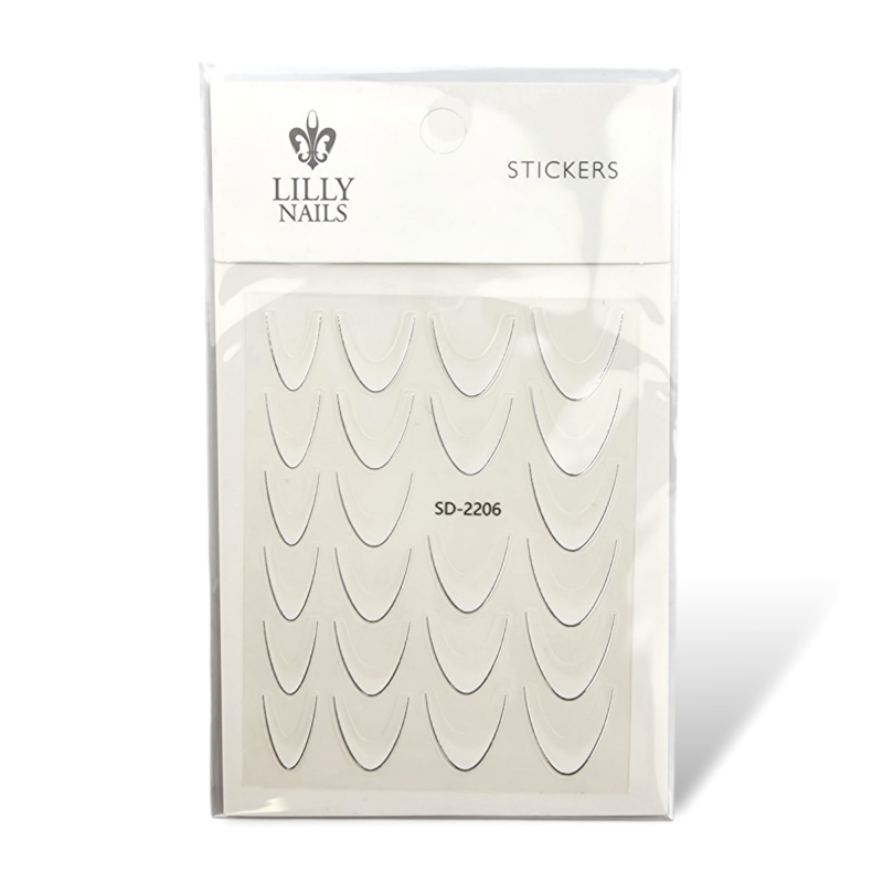 89419 – French Stickers White Silver